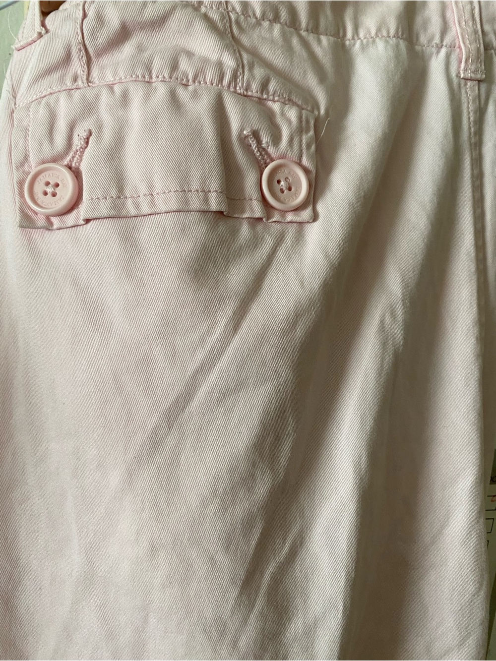 Women’s Pastel Pink Button-Detail Bermuda Shorts